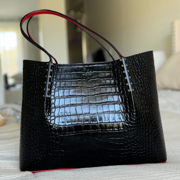 Christian Louboutin Cabarock Crocodile-embossed Leather Tote - Large - Picture 1 of 11